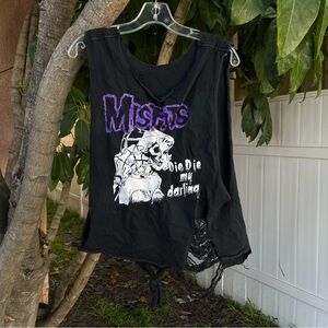 Misfits Die Die My Darling Distressed Graphic Band Muscle T - Shirt.